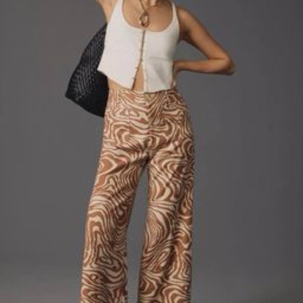 The Colette Linen Blend Crop Wide-Leg Pants by Maeve